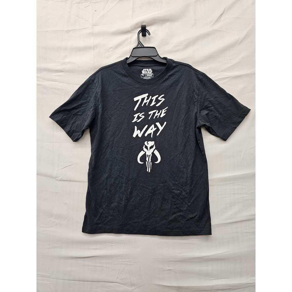 Star Wars Mens Mandalorian T-Shirt Black Cotton Casual Size Small